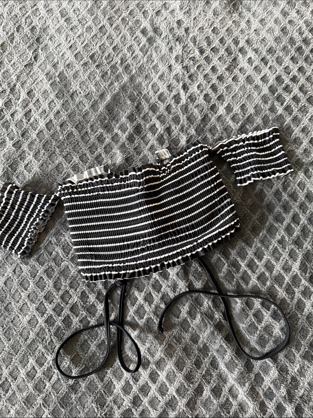 Xhilaration Black and White Striped Swim Hair Wrap